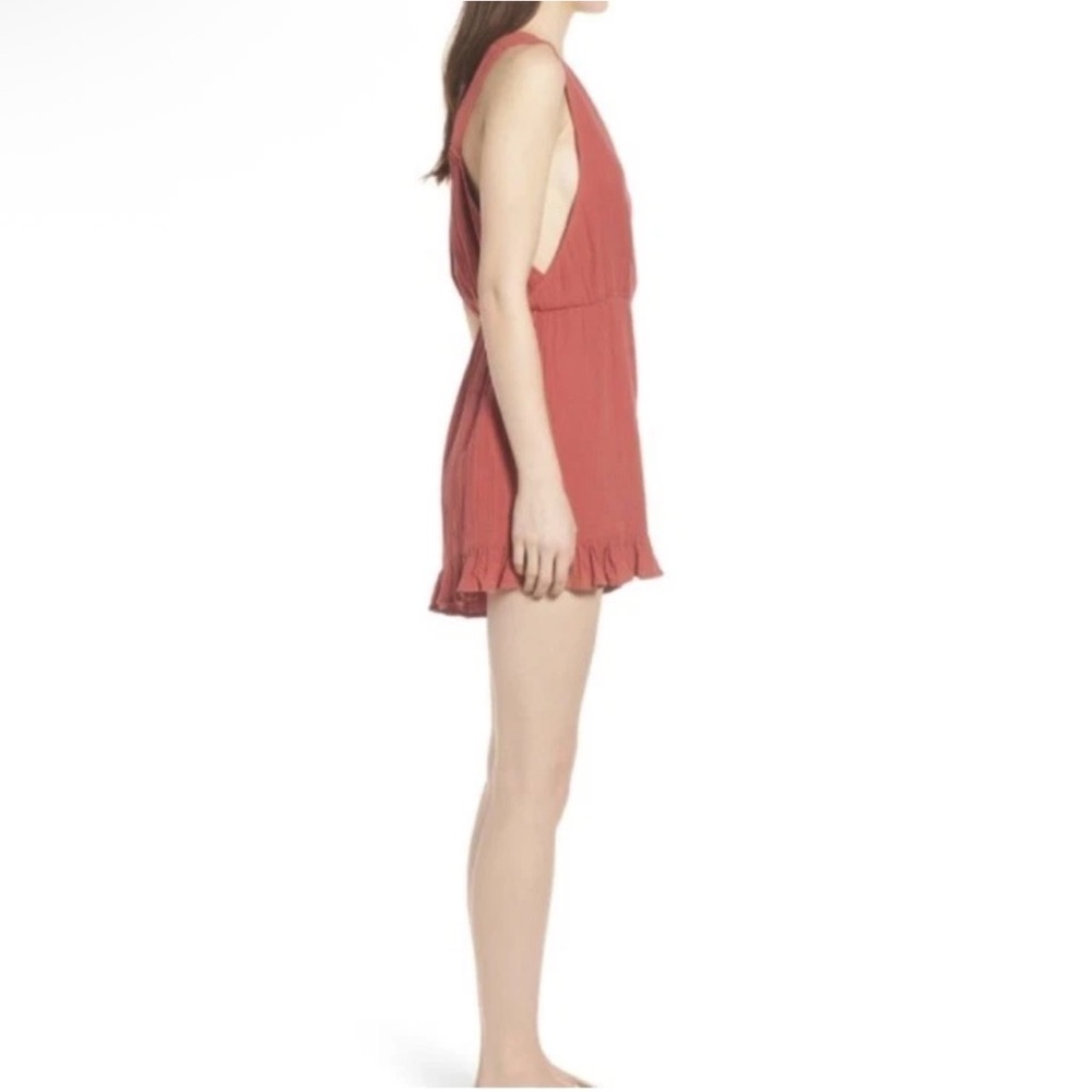 Nordstrom BP Rust Ruffle Romper Size XS - Picture 3 of 9